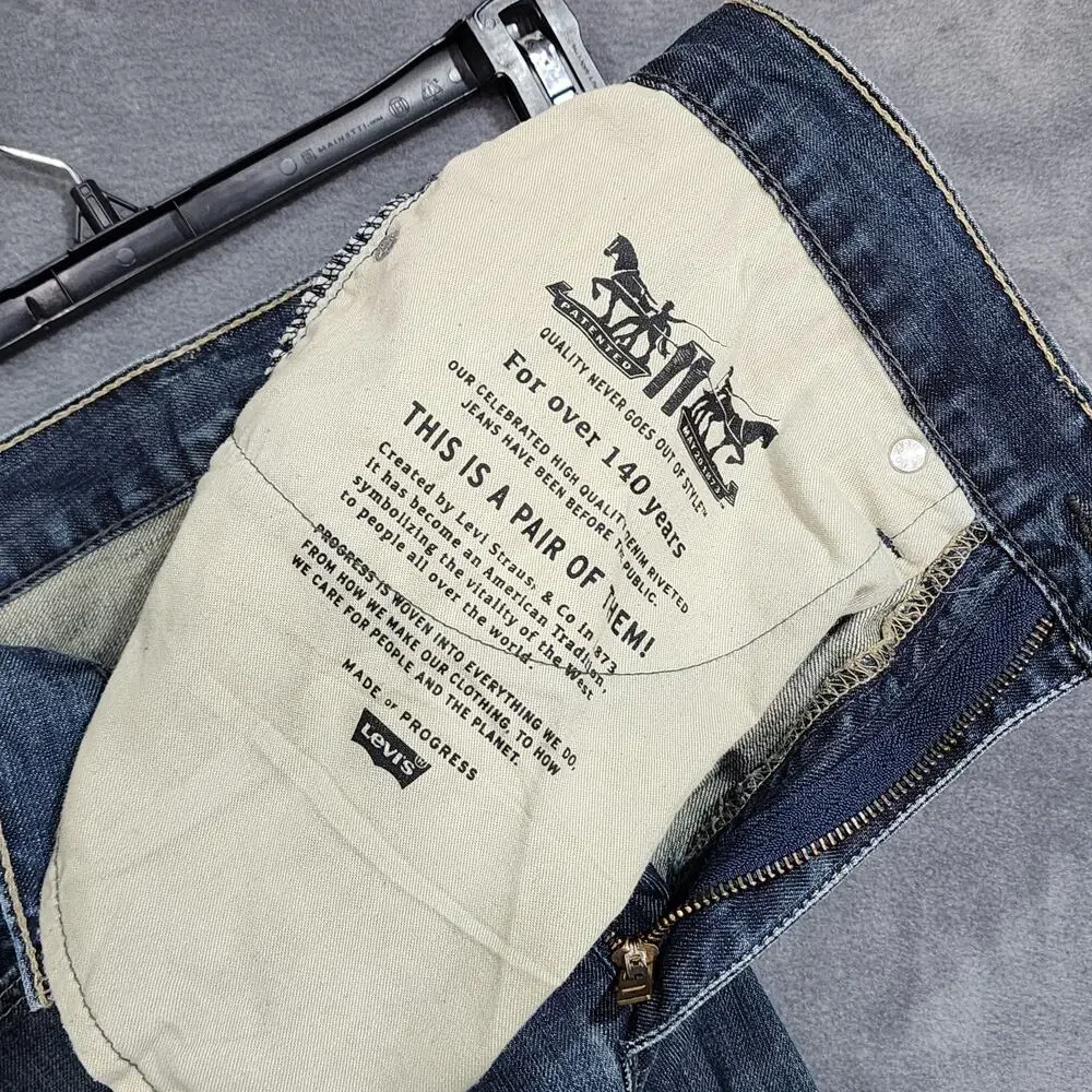 Levi's 514 Jeans‎ Relaxed Straight Fit Mens 34 X 31 Blue Denim R Tab Blank Tab